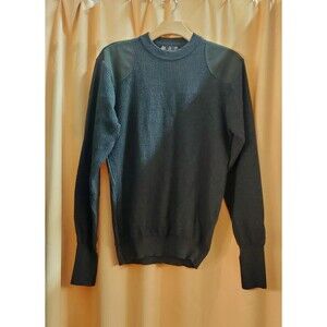 Barbour Wool Sweater Mens Large Sporting Crew Neck Jumper Leather Elbow Patches